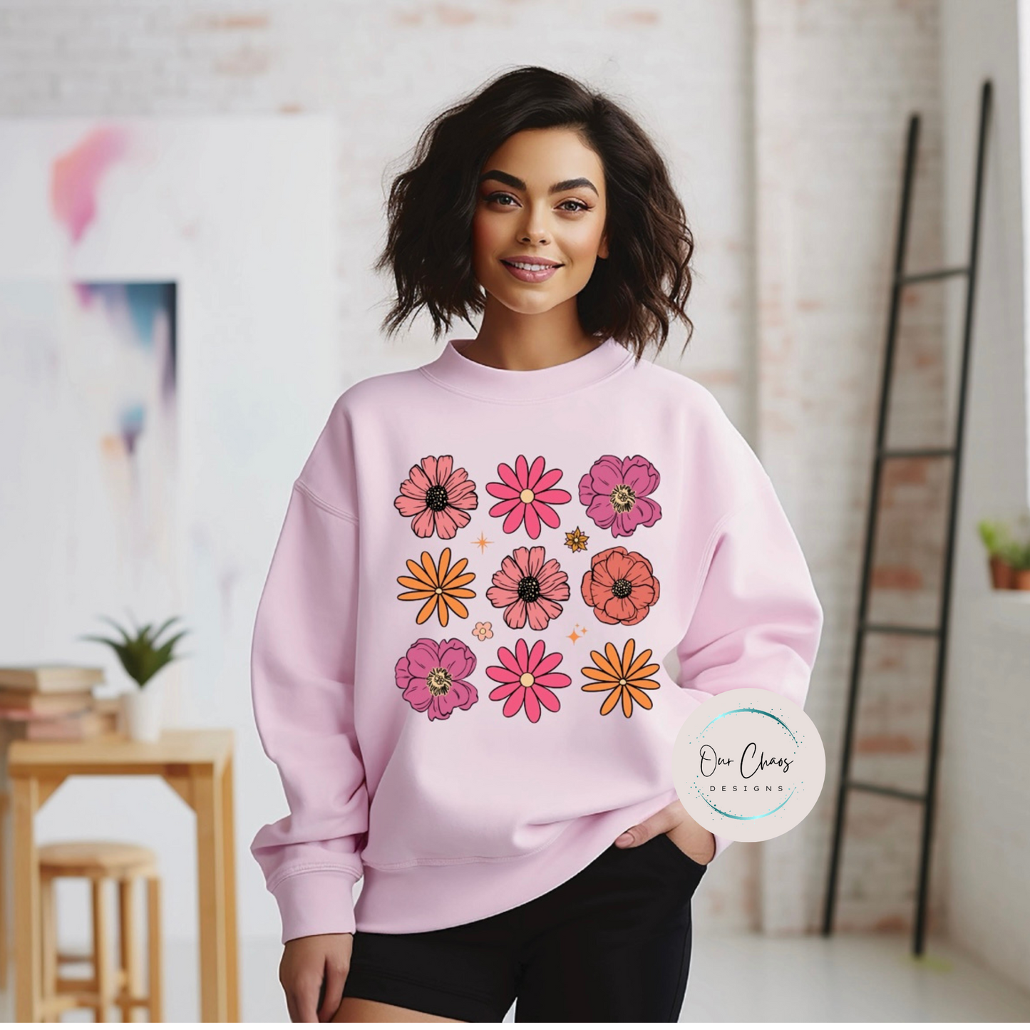 Flower Collage Sweatshirt